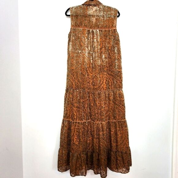 NWT BB Dakota  Telepatia Maxi Boho Bohemian Velvet Paisley Fall Dress Size Small - Picture 9 of 13